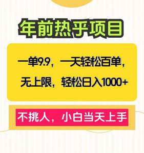 一单9.9，一天百单无上限，不挑人，小白当天上手，轻松日入1000+-天娱网创