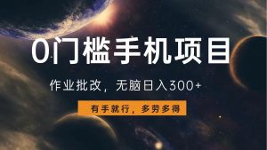 0门槛手机项目，作业批改，无脑日入300+，多劳多得，有手就行-天娱网创