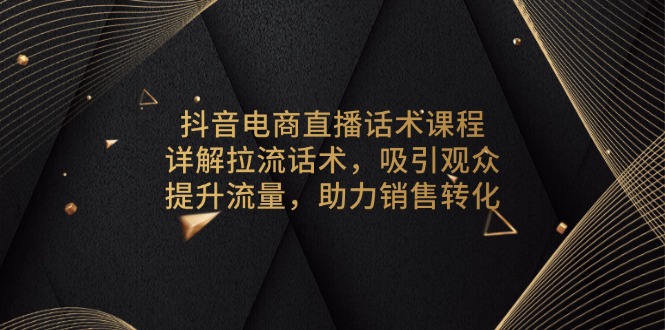 抖音电商直播话术课程，详解拉流话术，吸引观众，提升流量，助力销售转化-天娱网创