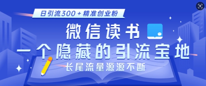 微信读书,一个隐藏的引流宝地,不为人知的小众打法,日引流300+精准创业粉,长尾流量源源不断-天娱网创