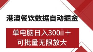 港澳数据全自动掘金，单电脑日入5张，可矩阵批量无限操作【仅揭秘】-天娱网创