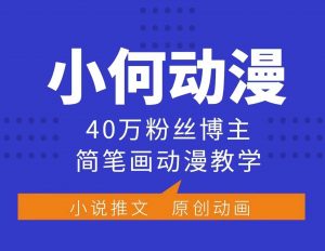 小何动漫简笔画动漫教学，40万粉丝博主课程，可做伙伴计划、分成计划、接广告等-天娱网创