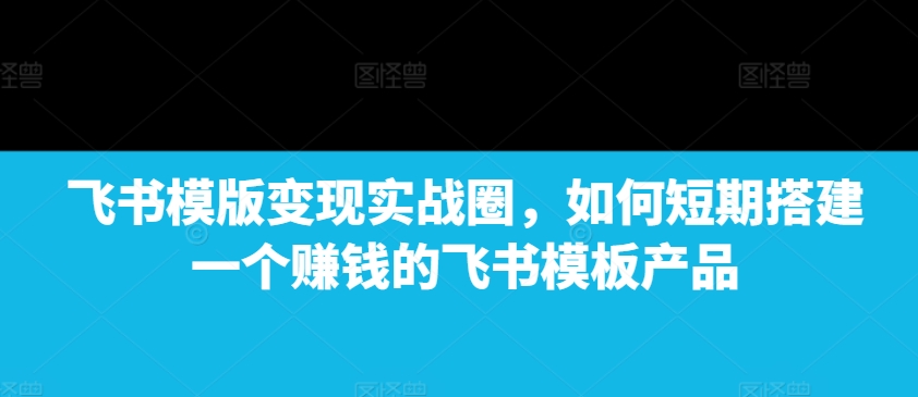 飞书模版变现实战圈,如何短期搭建一个赚钱的飞书模板产品-天娱网创
