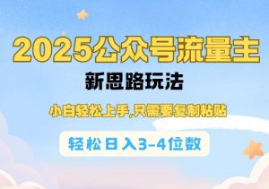 2025公双号流量主新思路玩法，小白轻松上手，只需要复制粘贴，轻松日入3-4位数-天娱网创