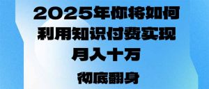 2025年，你将如何利用知识付费实现月入十万，甚至年入百万？-天娱网创