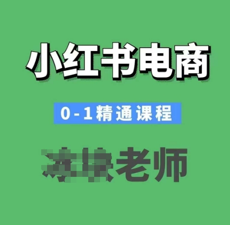 小红书电商0-1精通课程，小红书开店必学课程-天娱网创