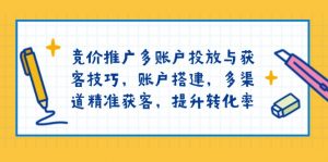 竞价推广多账户投放与获客技巧，账户搭建，多渠道精准获客，提升转化率-天娱网创