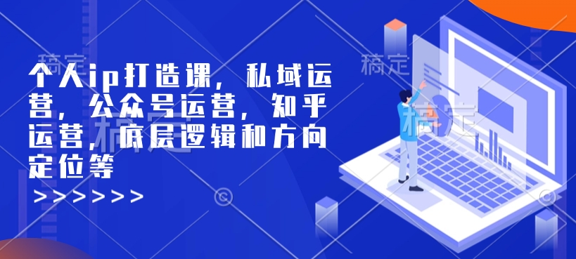 个人ip打造课，私域运营，公众号运营，知乎运营，底层逻辑和方向定位等-天娱网创