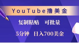 YouTube复制粘贴撸美金，5分钟就熟练，1天收入700美金！！收入无上限，可批量！-天娱网创