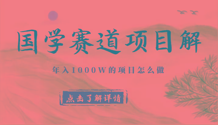 国学赛道项目拆解，全是干货，年入1000W的项目应该怎么做，思维提升-天娱网创
