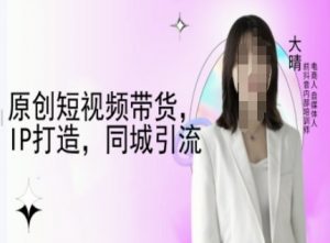 原创短视频带货，IP打造，同城引流-大晴自媒体教程-天娱网创