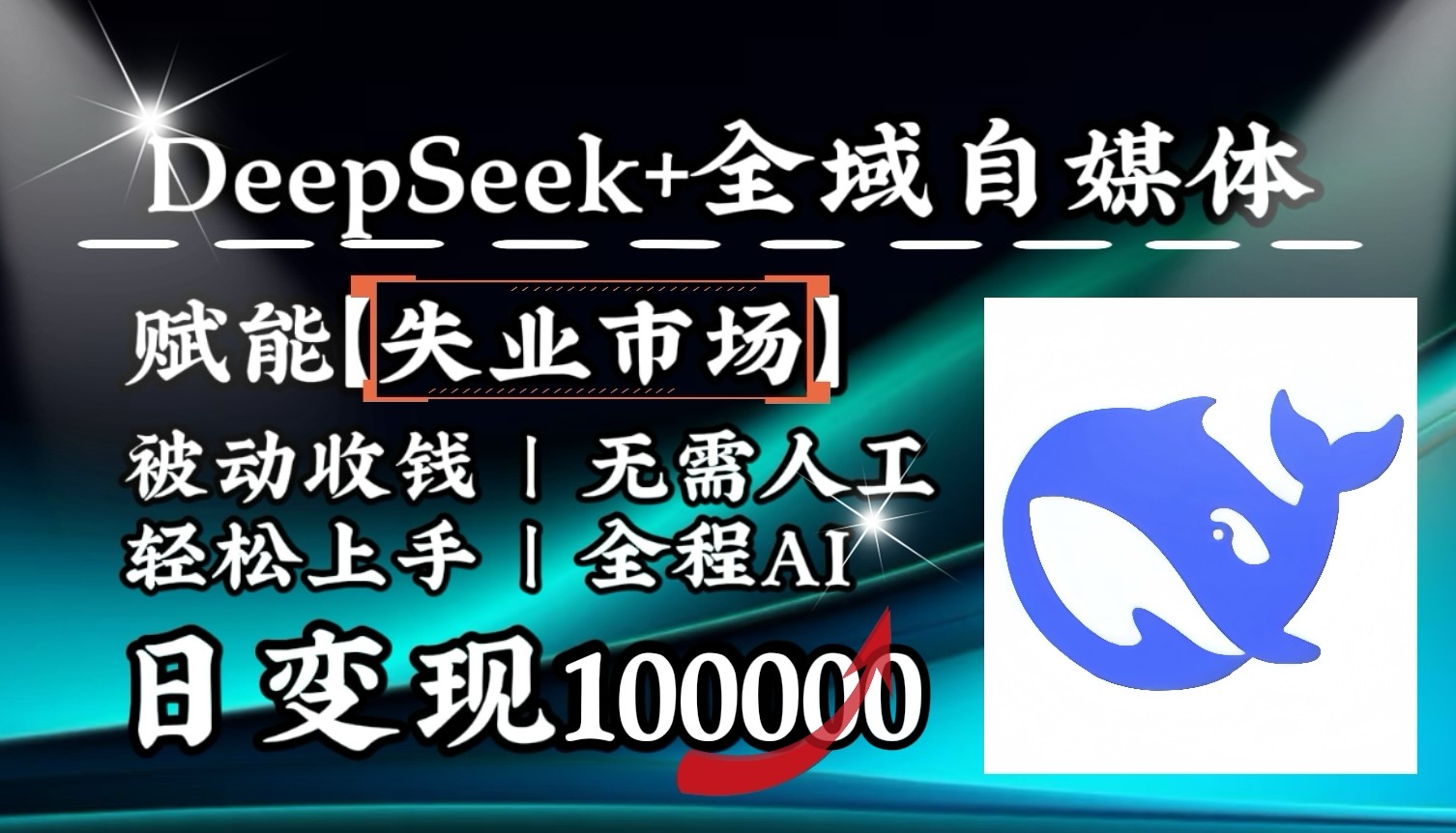 降维打击，DeepSeek+失业市场，全自动操作，结合人人刚需，单月利润轻松破100000＋-天娱网创