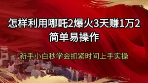 怎样利用哪吒2爆火3天赚1万2简单易操作新手小白秒学会抓紧时间上手实操-天娱网创