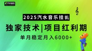 2025汽水音乐挂JI，独家技术，项目红利期，稳定月入5k【揭秘】-天娱网创