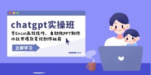 chatgpt实战班，学Excel高效技巧，自动化PPT制作，小红书爆款笔记创作秘籍-天娱网创