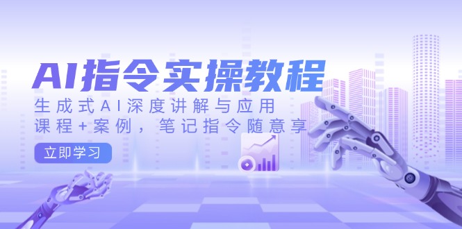 AI指令实操教程,生成式AI深度讲解与应用,课程+案例,笔记指令随意享-天娱网创