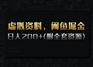 虚拟资料，闲鱼掘金，日入200+(详细教程+全套资源)-天娱网创