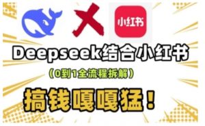 deepseek+小红书打造流量生产线实操课，0到1全流程拆解，搞钱嘎嘎猛-天娱网创