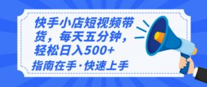 2025最新快手小店运营，单日变现500+  新手小白轻松上手！-天娱网创