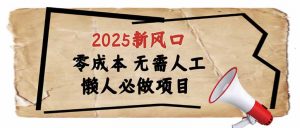 2025新风口，懒人必做项目，零成本无需人工，轻松上手无门槛-天娱网创