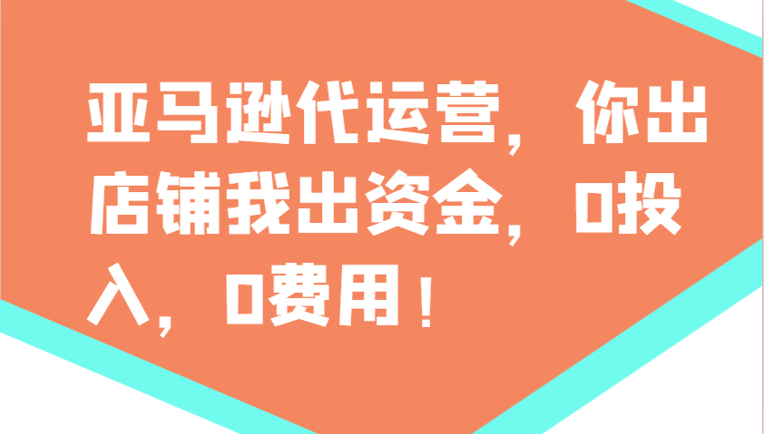 亚马逊代运营，你出店铺我出资金，0投入，0费用，无责任每天300分红，赢亏我承担-天娱网创