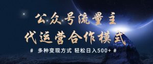 公众号流量主代运营  多种变现方式 轻松日入5张【揭秘】-天娱网创