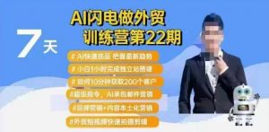AI闪电做外贸训练营第22期：Al快速选品+小白1小时完成独立站搭建+10分钟获取200个客户等-天娱网创