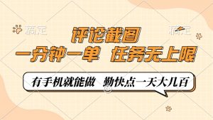 评论截图，一分钟一单，有手机就能做，任务无上限，轻松一天大几百-天娱网创