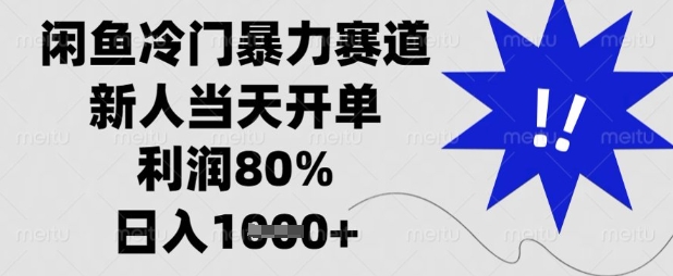 闲鱼冷门暴力赛道，新人当天开单，利润80%，日入数张【揭秘】-天娱网创