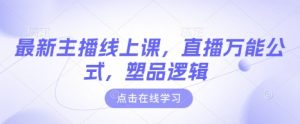 最新主播线上课，直播万能公式，塑品逻辑-天娱网创