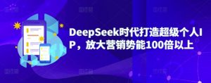 DeepSeek时代打造超级个人IP，放大营销势能100倍以上-天娱网创