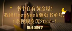 书中自有黄金屋！我用DeepSeek翻页书单号，1条视频变现多张！附详细教学-天娱网创