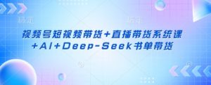 视频号短视频带货+直播带货系统课+AI+Deep-Seek书单带货-天娱网创