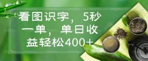 看图识字，5秒一单，单日收益轻松400+-天娱网创
