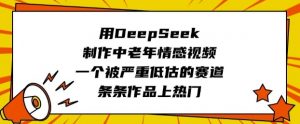 用DeepSeek制作中老年情感视频，一个被严重低估的赛道，条条作品上热门-天娱网创