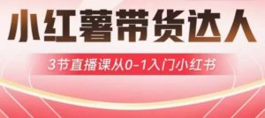 小红薯达人带货启航计划，3节直播课从0-1入门小红书-天娱网创