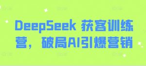 DeepSeek 获客训练营,破局AI引爆营销-天娱网创