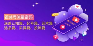 视频号流量密码：涵盖认知篇、起号篇、话术篇、选品篇、实操篇、投流篇-天娱网创