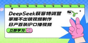 DeepSeek获客特训营：掌握不出镜视频制作，日产百条IP口播视频-天娱网创