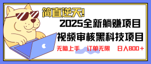 2025 全新视频审核黑科技项目登场，新手小白无脑上手5秒闭眼出单，订单...-天娱网创