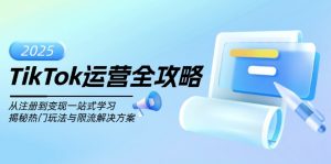 TikTok运营全攻略，从注册到变现一站式学习，揭秘热门玩法与限流解决方案-天娱网创