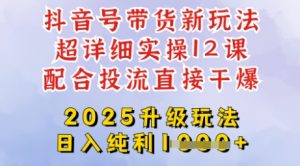 2025全新升级抖音带货玩法，一天纯利四位数，从剪辑到选品再到发布投流，超详细玩法揭秘-天娱网创