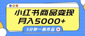 小红书字幕作品玩法，商单变现月入5000+，5分钟一条作品-天娱网创