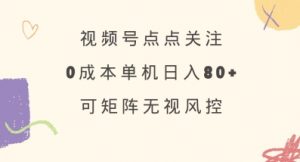 视频号点点关注，0成本单号80+，可矩阵，绿色正规，长期稳定【揭秘】-天娱网创