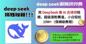 用DeepSeek做AI古诗词视频,超级涨粉赛道,小白轻松涨粉10W+(保姆级教程)-天娱网创