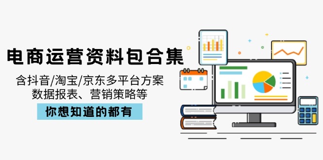 电商运营资料包合集,含抖音/淘宝/京东多平台方案,数据报表、营销策略等-天娱网创