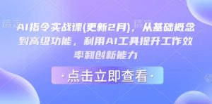 AI指令实战课(更新2月)，从基础概念到高级功能，利用AI工具提升工作效率和创新能力-天娱网创