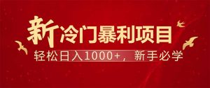 项目名称：每天一小时，轻松到手1000，冷门赚钱项目！-天娱网创