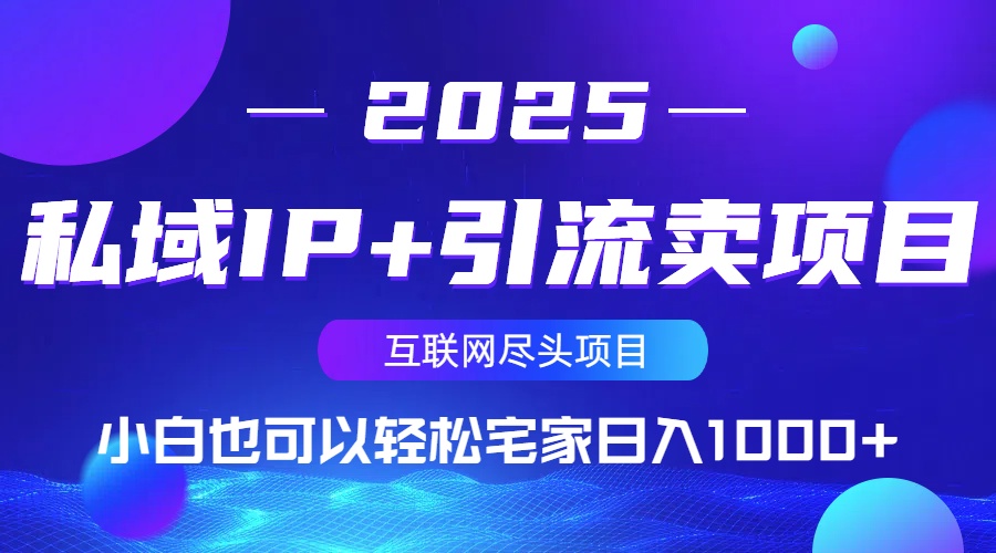 私域IP+引流卖项目,小白也可以做到轻松宅家日入1000+-天娱网创