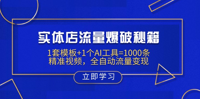 实体店流量爆破秘籍：1套模板+1个AI工具=1000条精准视频，全自动流量变现-天娱网创